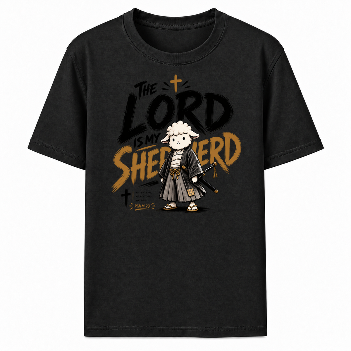 The Lord Is My Shepherd Samurai Lamb Graphic T-Shirt