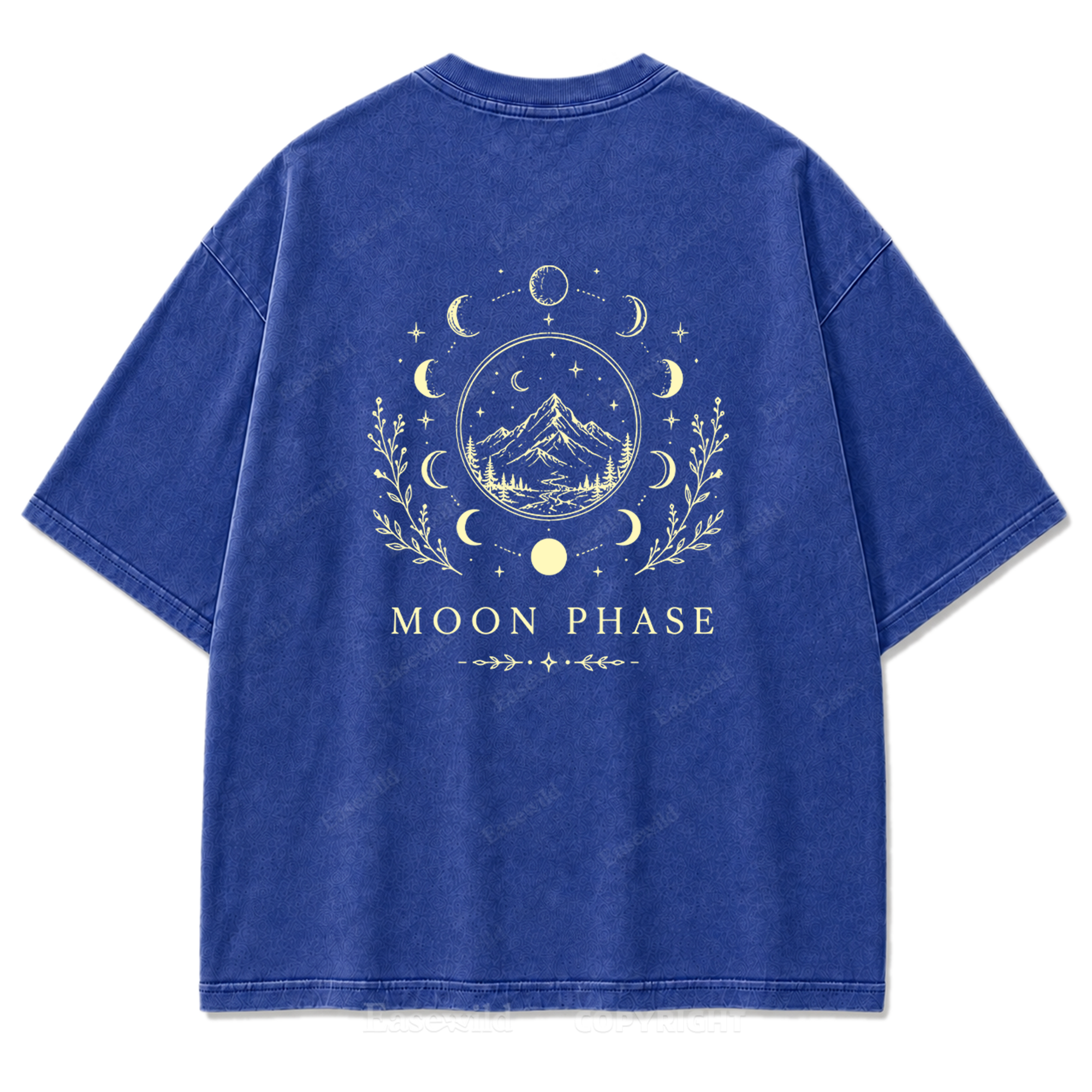 Moon Phase Mountain Washed Print Tee