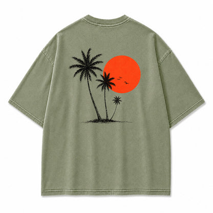 Island Glow Palm Sunset Graphic T-Shirt