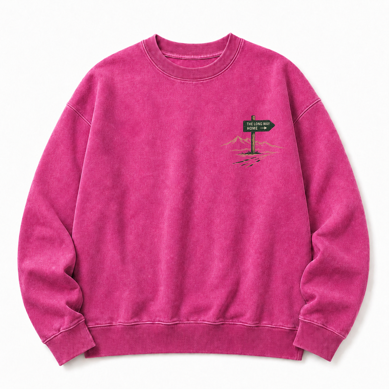 Take The Long Way Home Washed Graphic Sweatshirt