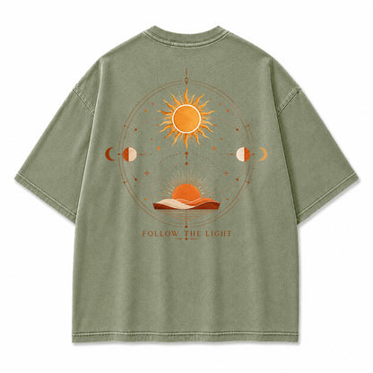 Follow The Light Solar Compass Graphic T-Shirt