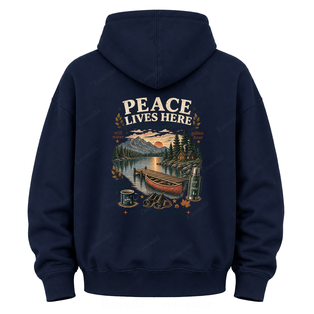 Peace Lives Here Lake Escape Graphic Hoodie
