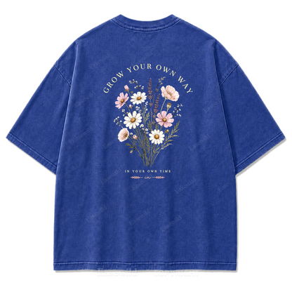 Grow Your Own Way Wildflower Washed Print Tee