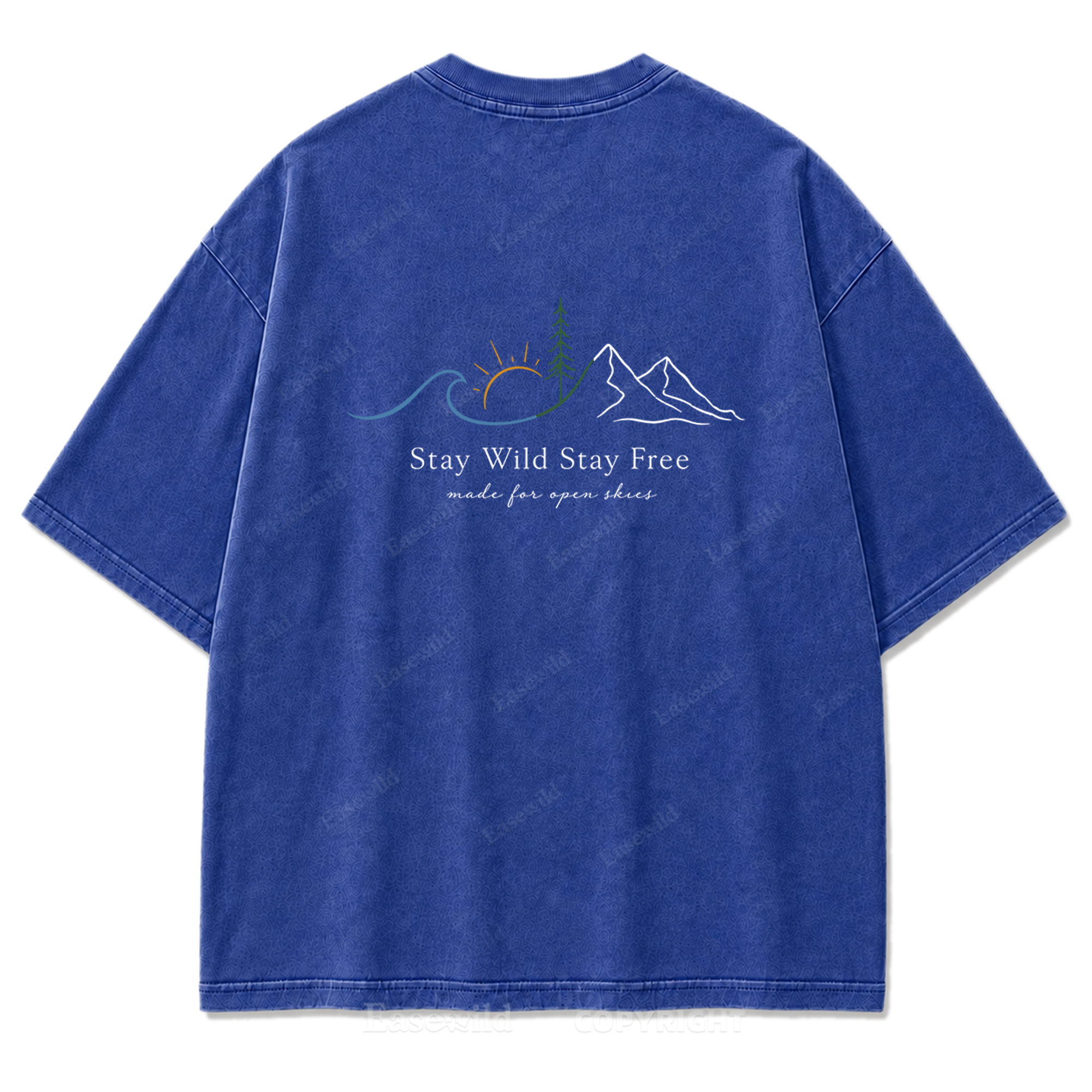 Stay Wild Stay Free Horizon Washed Print Tee