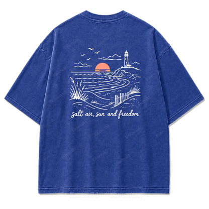Salt Air Sun and Freedom Washed Print Tee