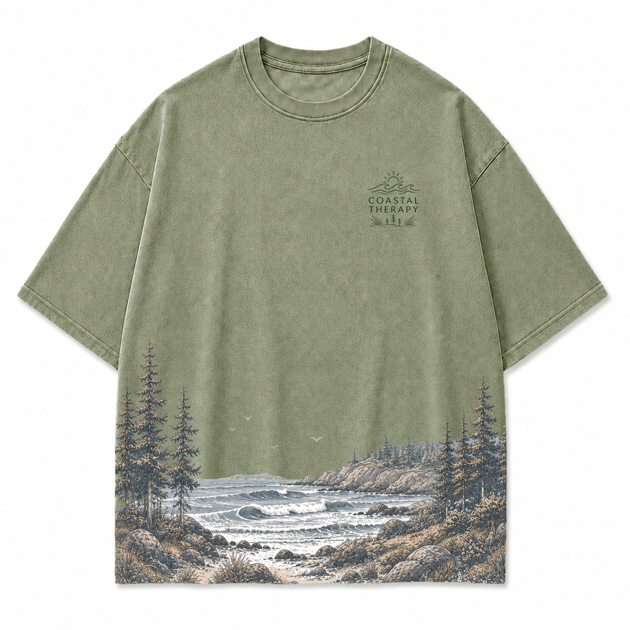 Coastal Therapy Landscape Scenic Hem Tee