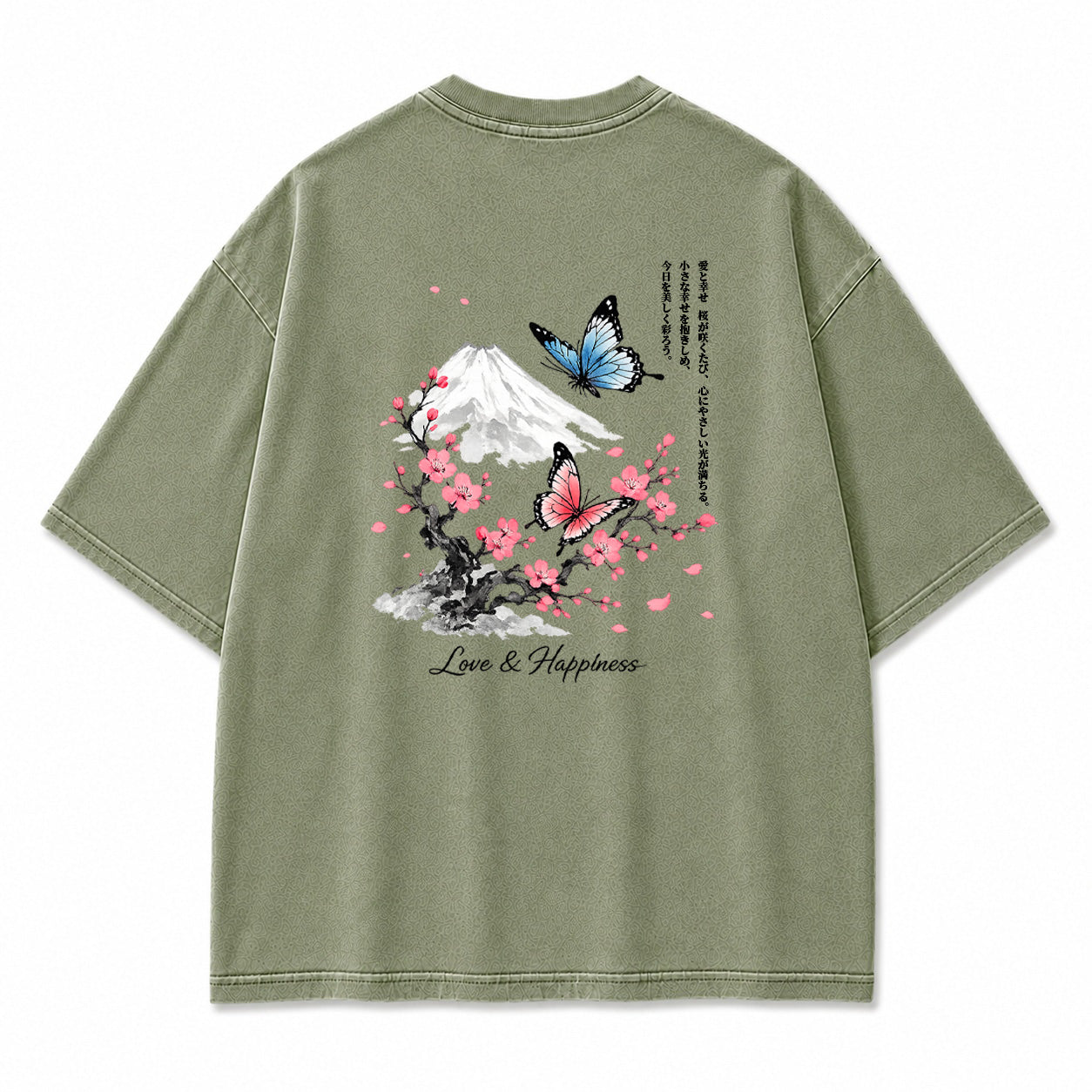 Fuji Blossom Butterfly Graphic T-Shirt