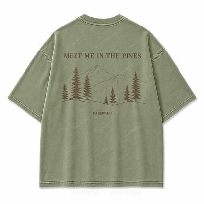 Meet Me in the Pines Washed Back Print Tee