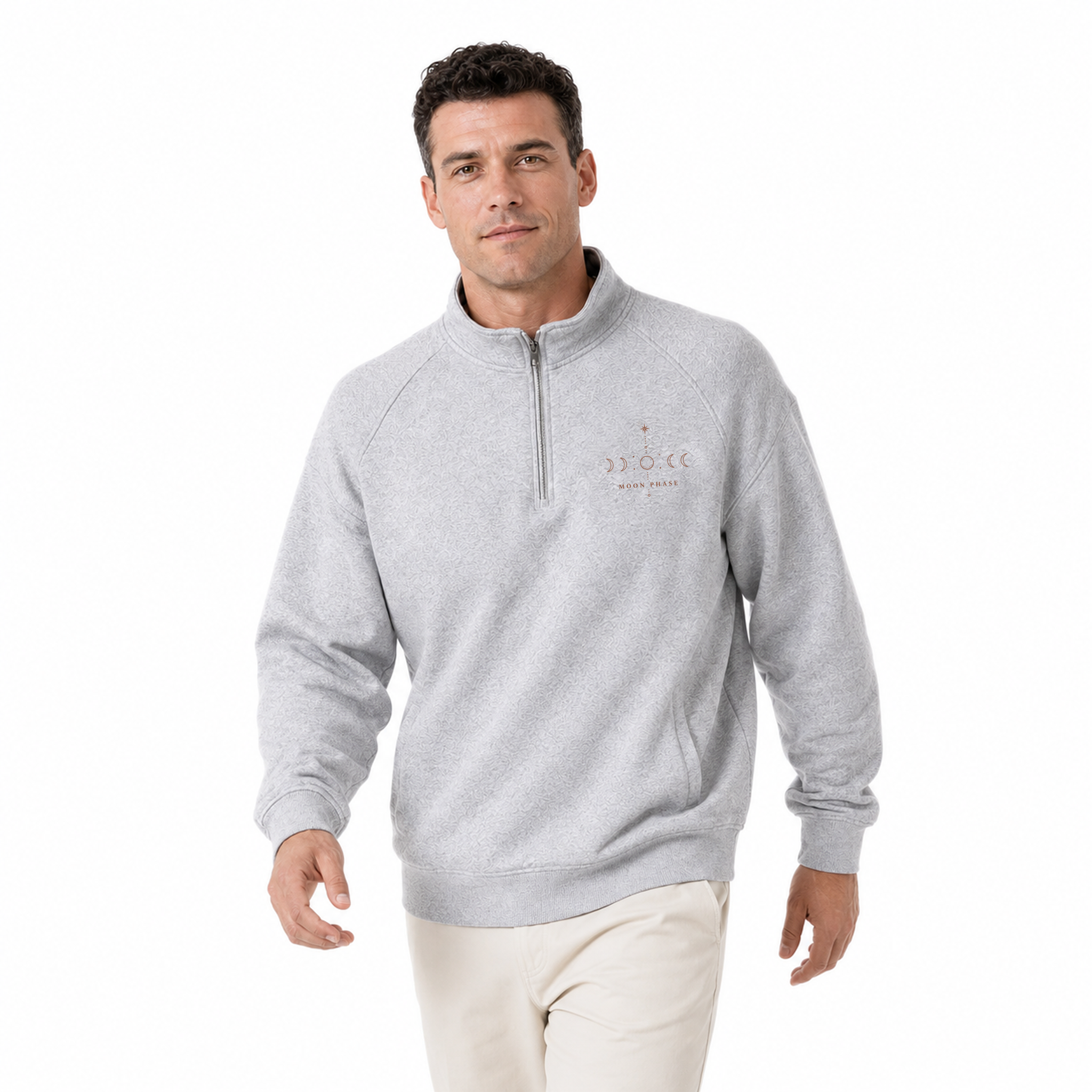 Moon Phase Harmony Zip Pullover Sweatshirt