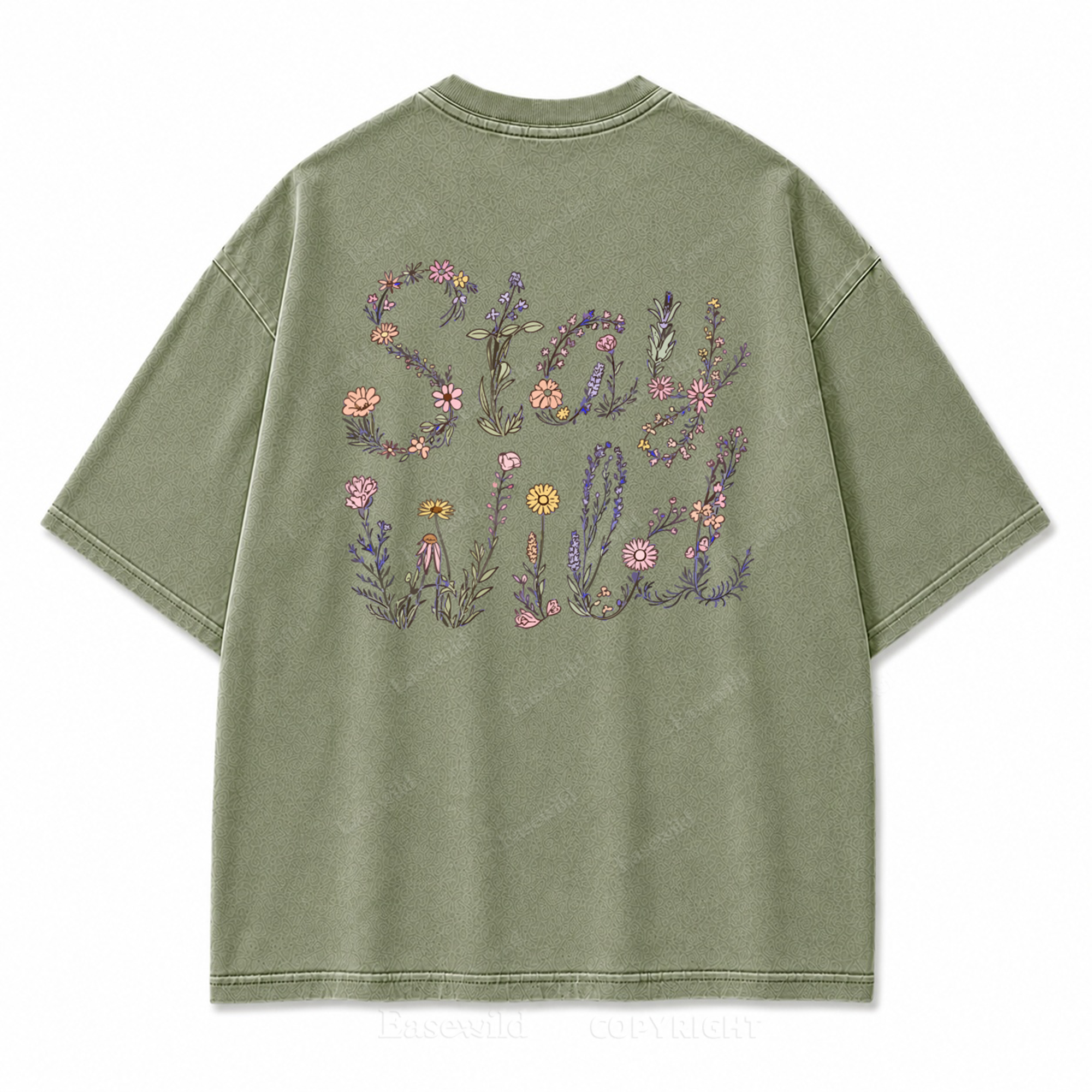 Grow Wild Floral Washed Back Print Tee