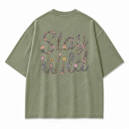 Grow Wild Floral Washed Back Print Tee