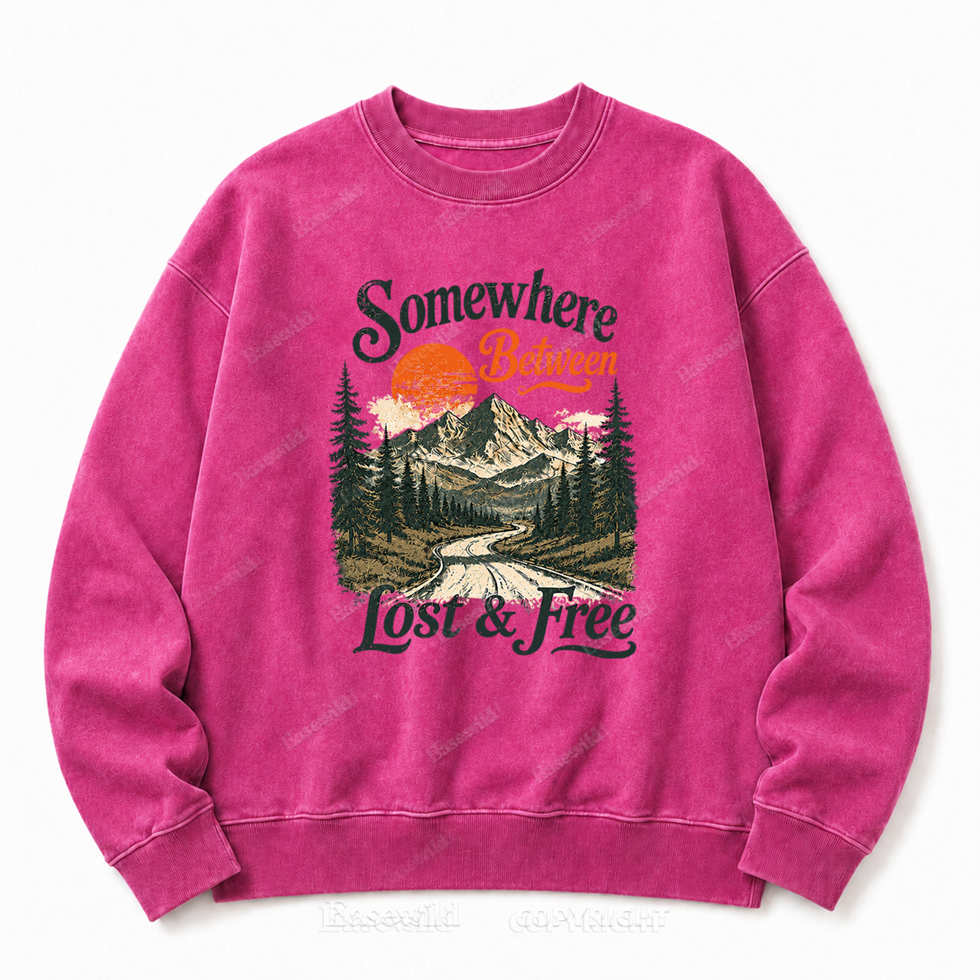 Somewhere Between Lost & Free Washed Crewneck