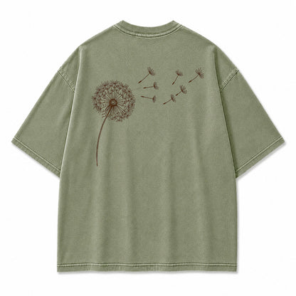 Drifting Wishes Dandelion Graphic T-Shirt
