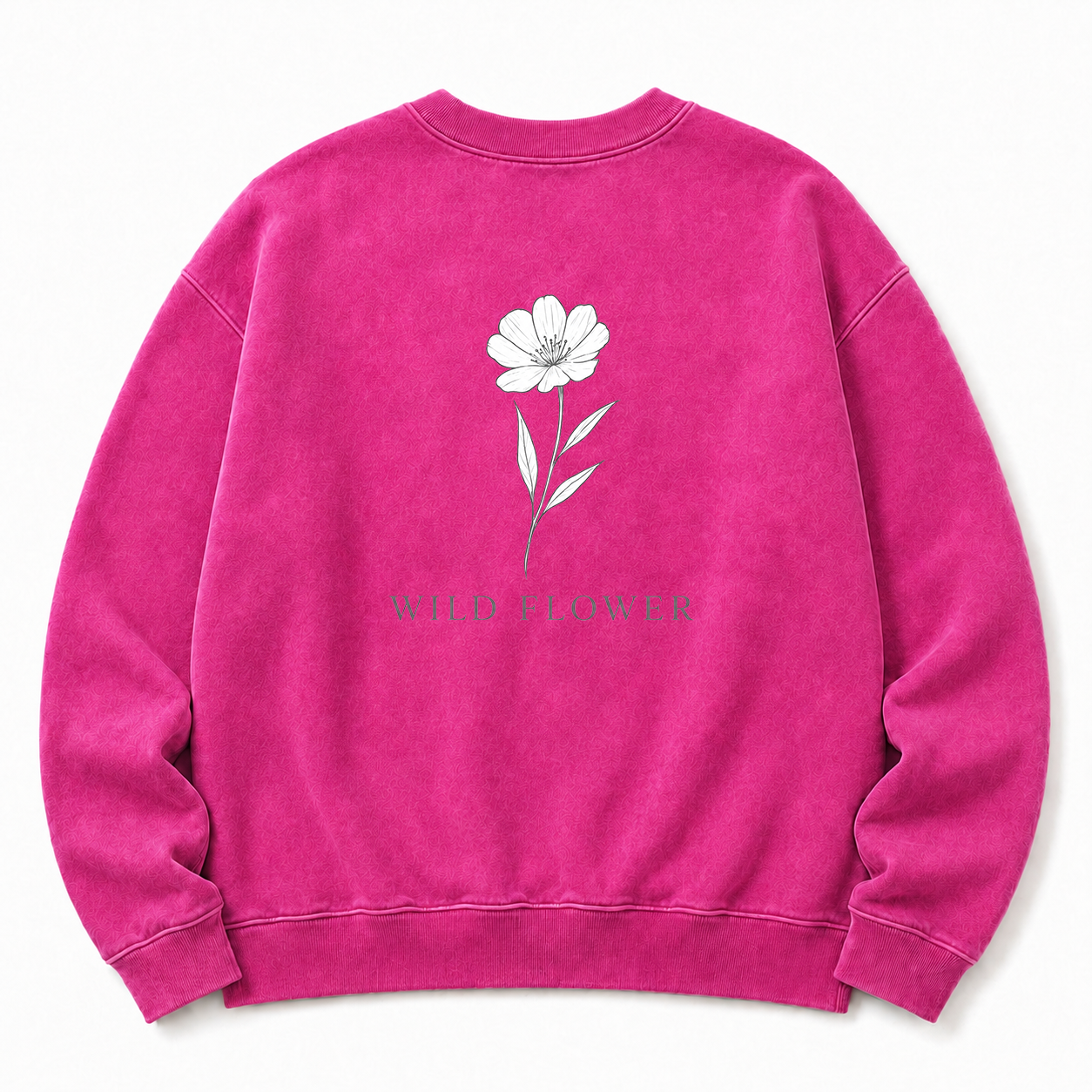 Wildblumen Sweatshirt mit Grafikdruck, gewaschen