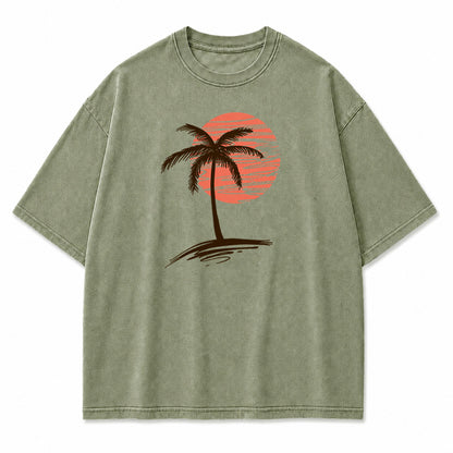 Palm Sunset Tropical Graphic T-Shirt