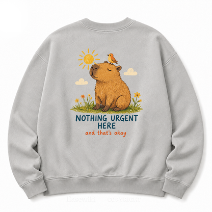 Nothing Urgent Here – Cozy Capybara Washed Sweatshirts
