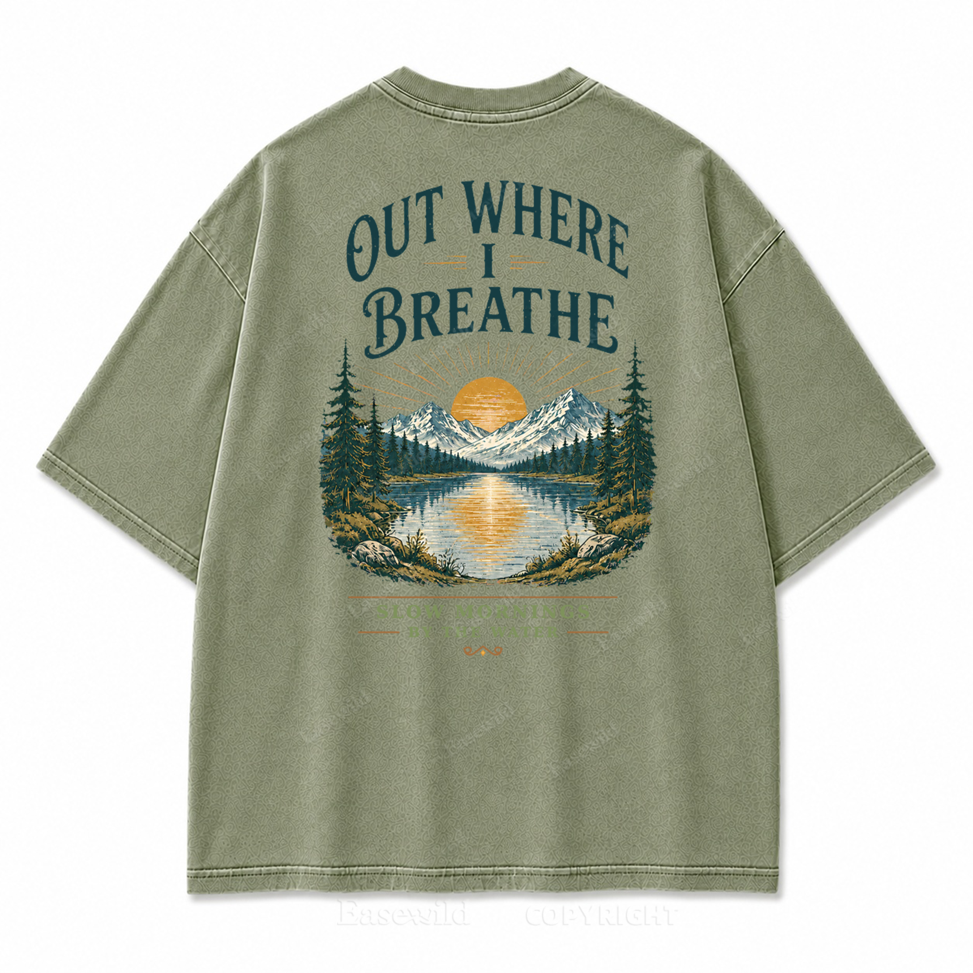 Out Where I Breathe Washed Back Print Tee