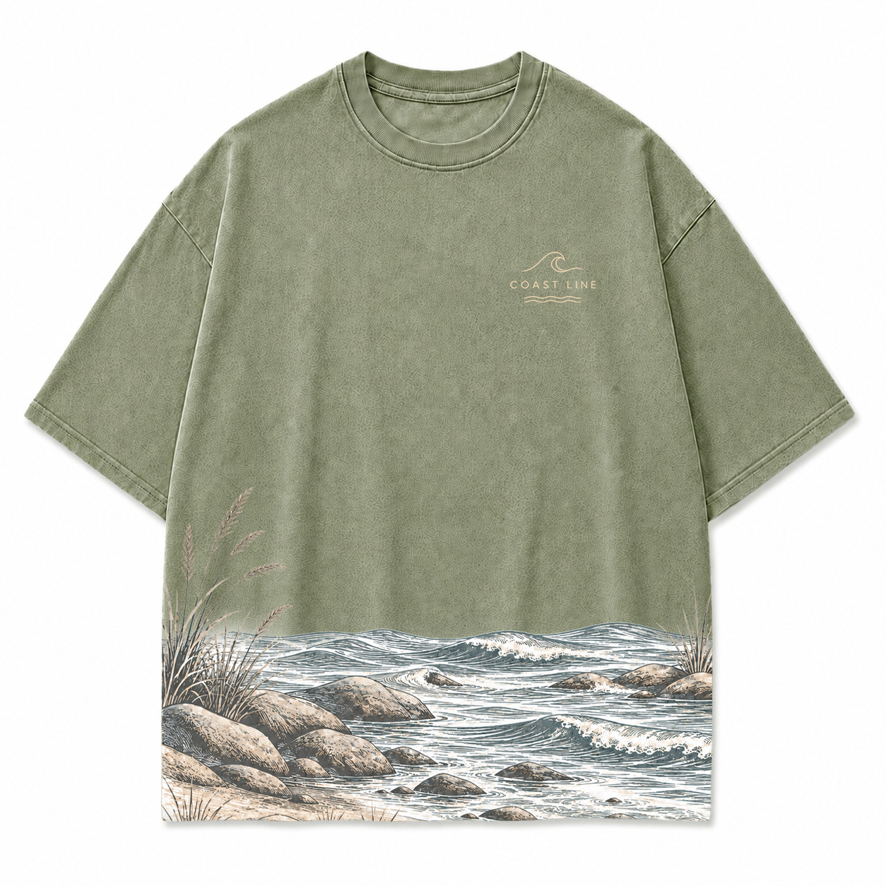 Coast Line Ocean Landscape Scenic Hem Tee