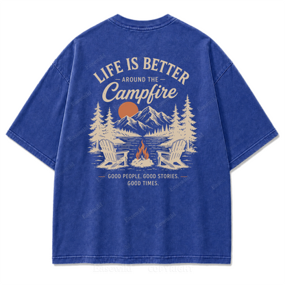 Campfire Evenings Outdoor Washed Print Tee