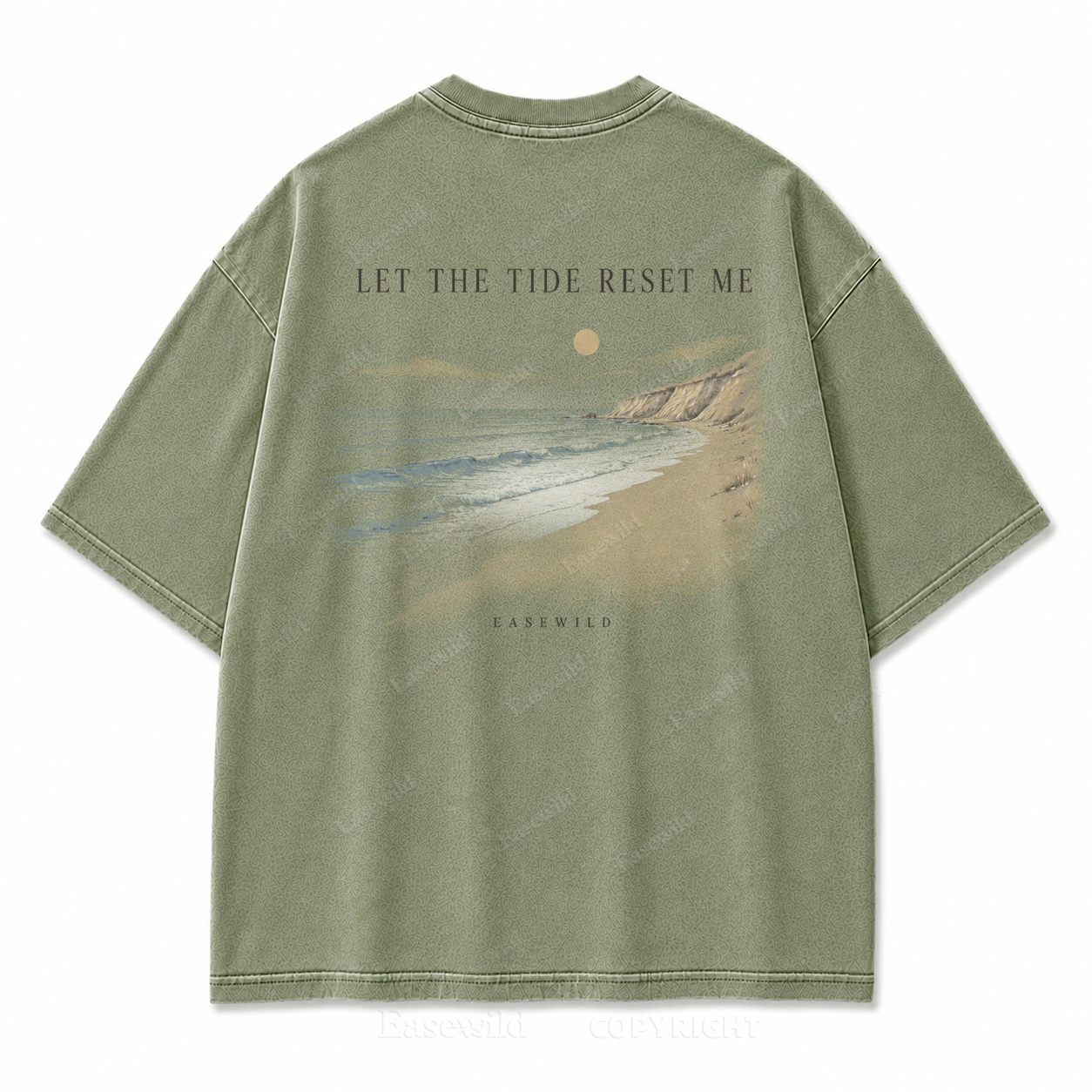 Let the Tide Reset Me Washed Back Print Tee
