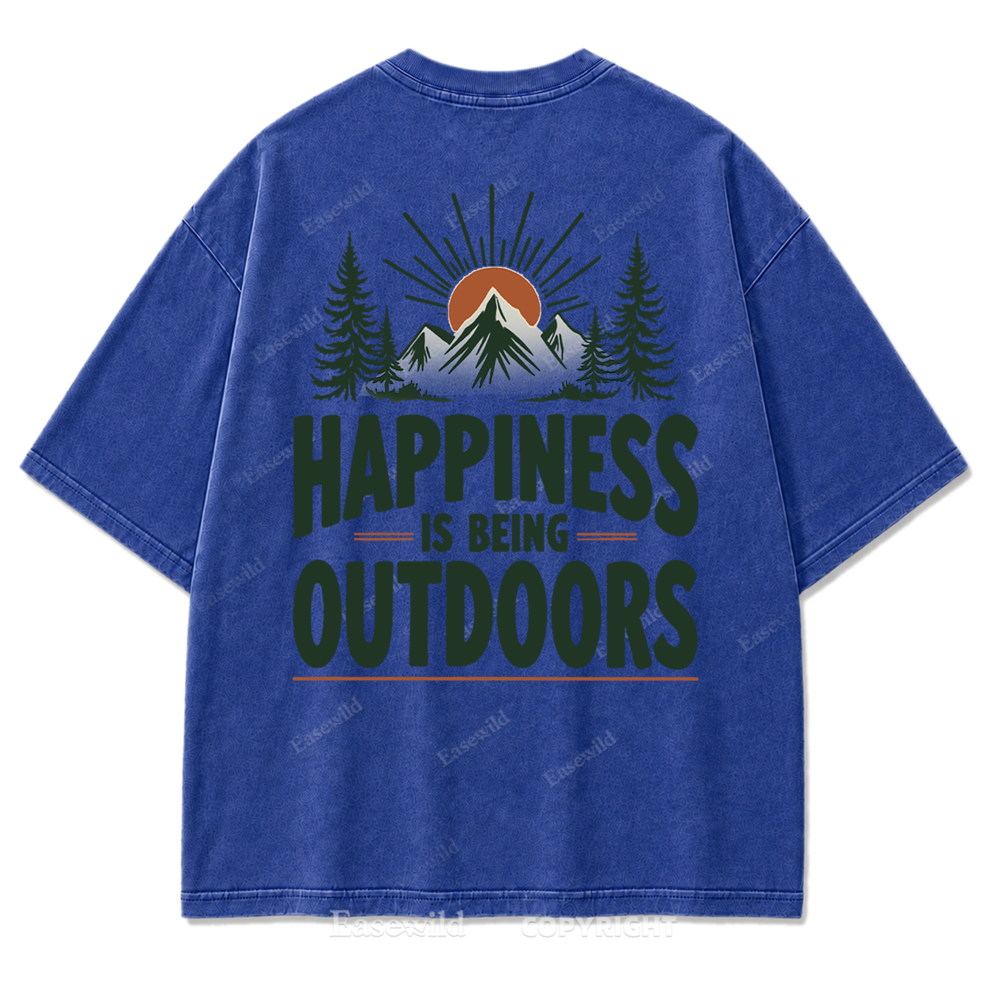 Happiness Lives Outside Washed Print Tee