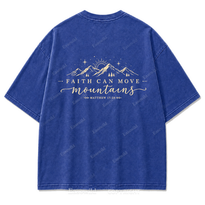 Faith Moves Mountains Washed Print Tee