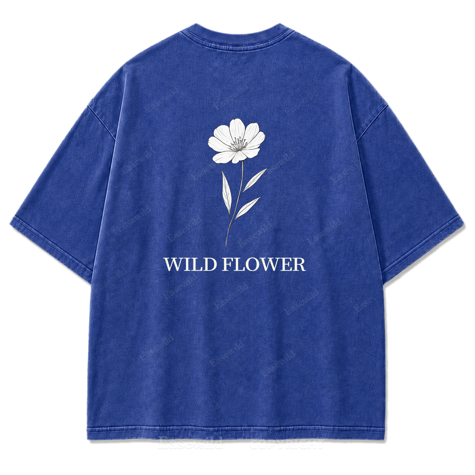 Wild Flower Line Art Washed Print Tee