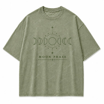 Moon Phase Minimal Celestial Washed Print Tee