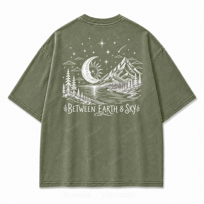 Between Earth & Sky Mountain Vintage Print Tee