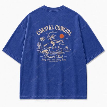 Coastal Cowgirl Club Washed Print Tee