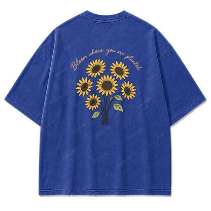 Bloom Where You Are Planted Washed Print Tee