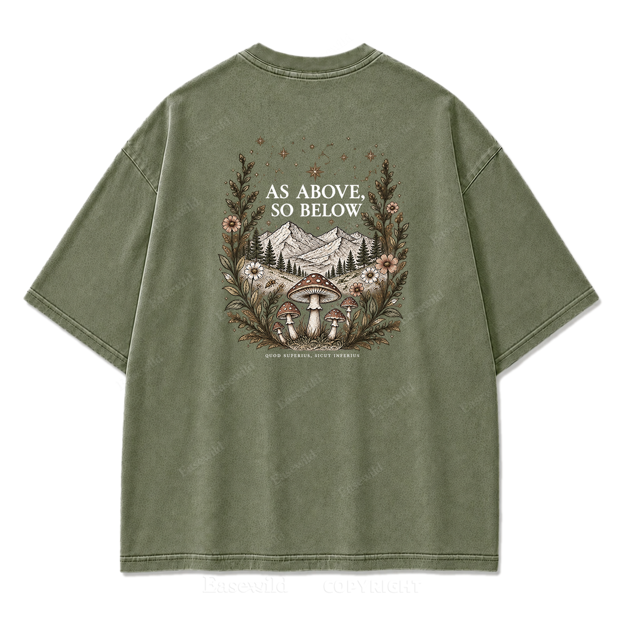 As Above So Below Nature Vintage Graphic Print Tee
