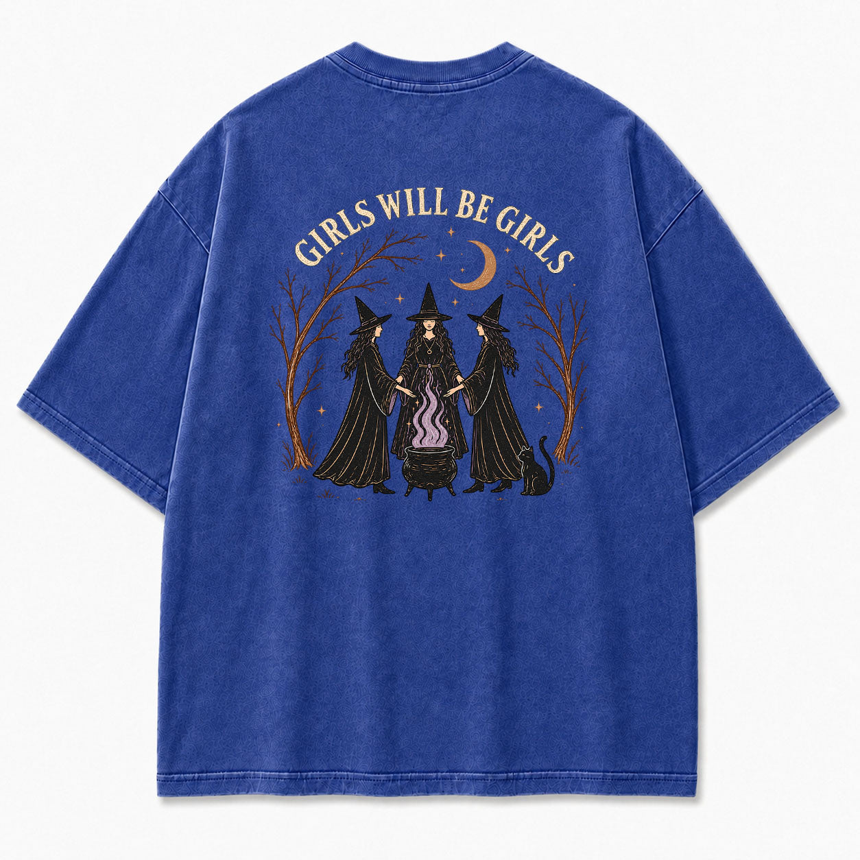 Girls Will Be Girls Halloween Washed Graphic Tee