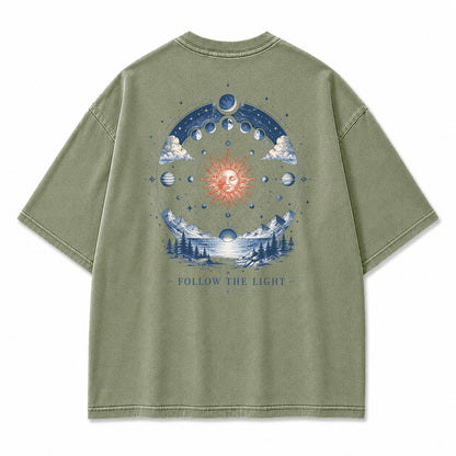 Celestial Path Solar Moon Graphic T-Shirt