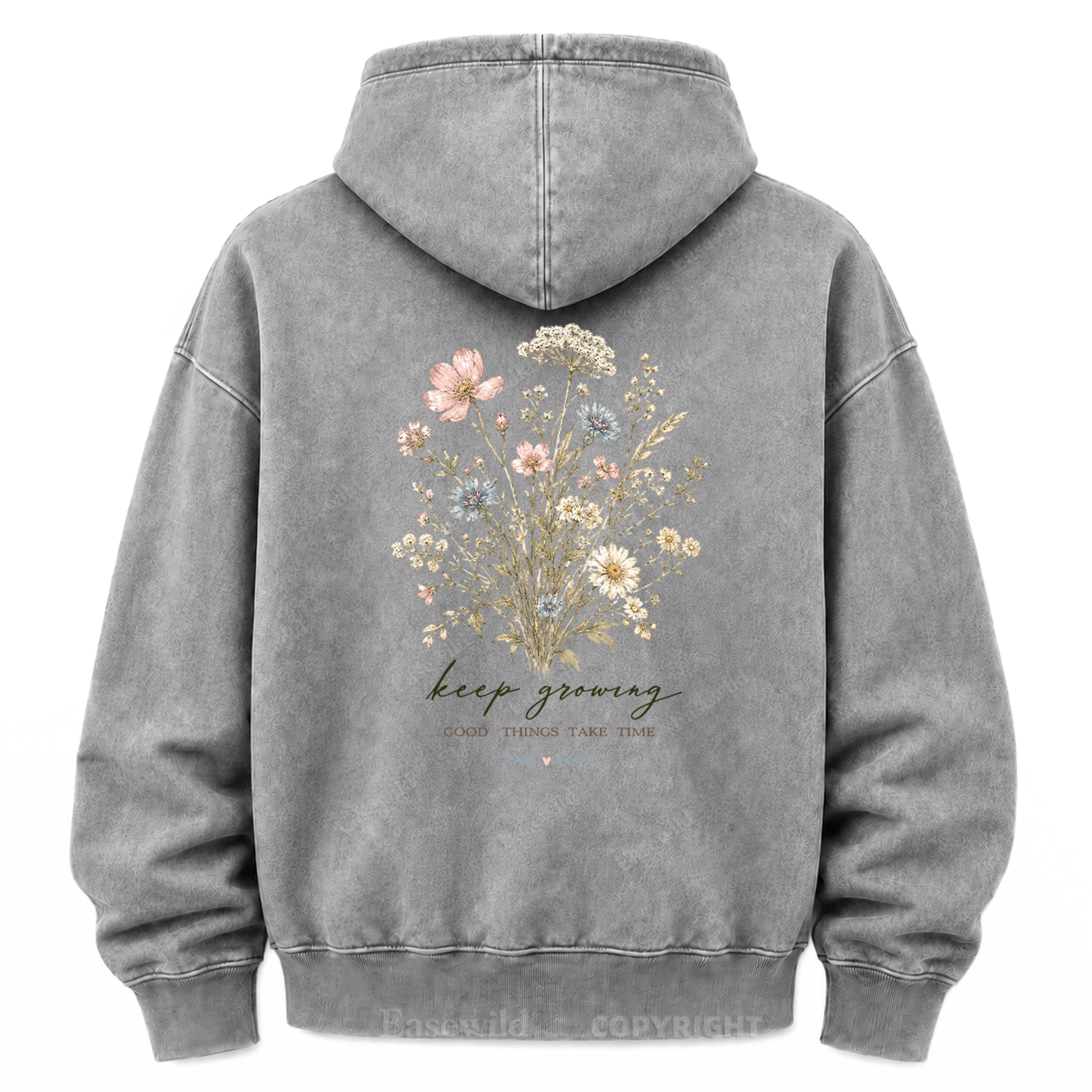 Keep Growing Wildflower Washed Graphic Hoodie