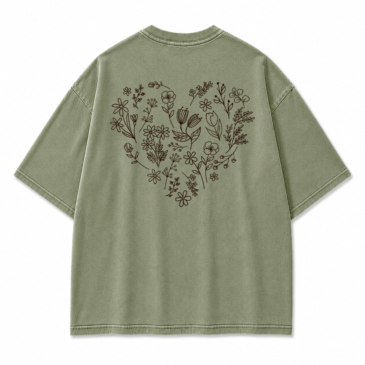 Wildflower Heart Botanical Graphic T-Shirt