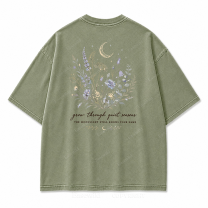 Grow Through Quiet Garden Washed Back Print Tee