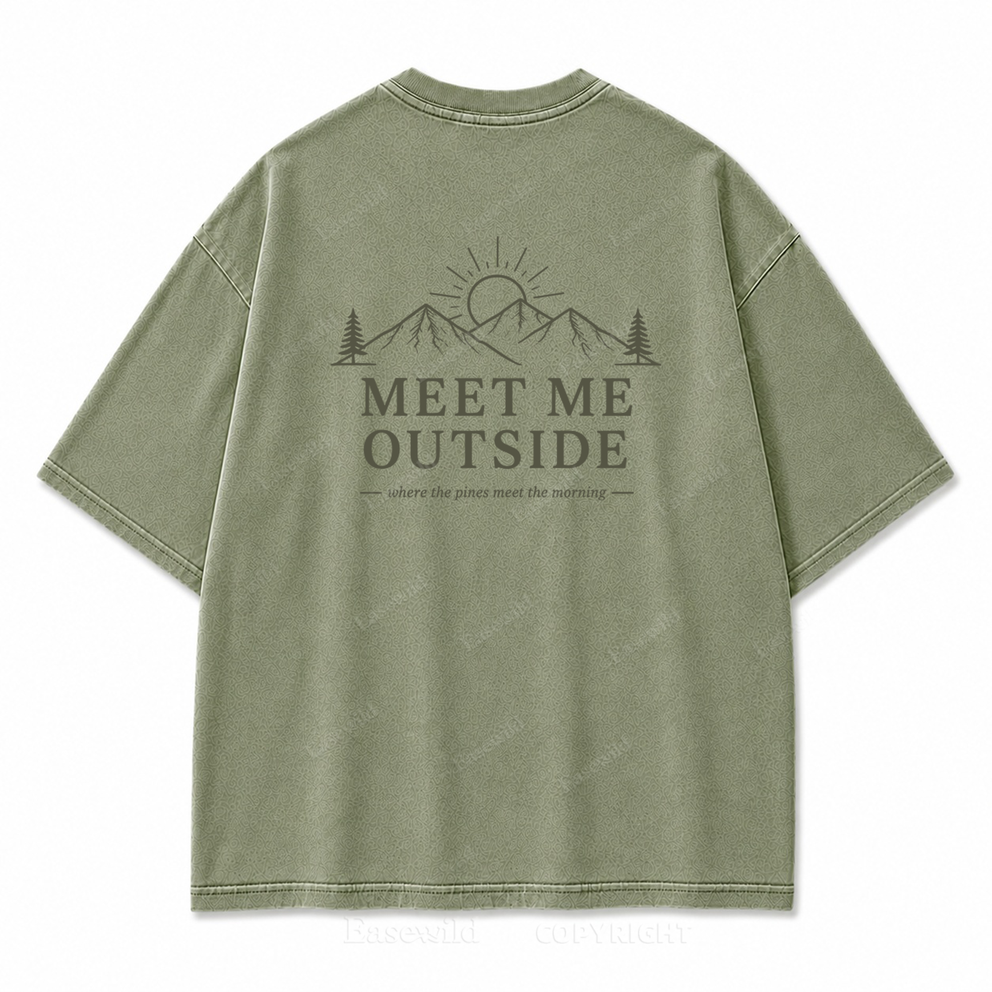 Meet Me Outside Sunrise Washed Back Print Tee