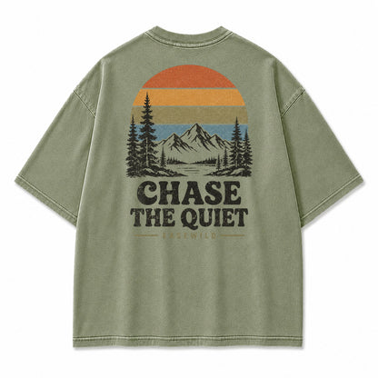 Vintage Berg Sonnenuntergang Grafik T-Shirt
