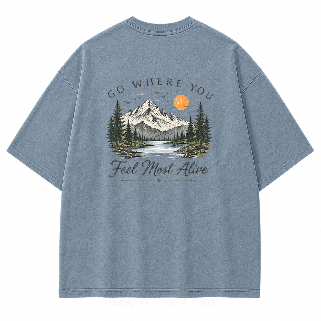 Go Where You Feel Most Alive Lake Washed Back Print Tee