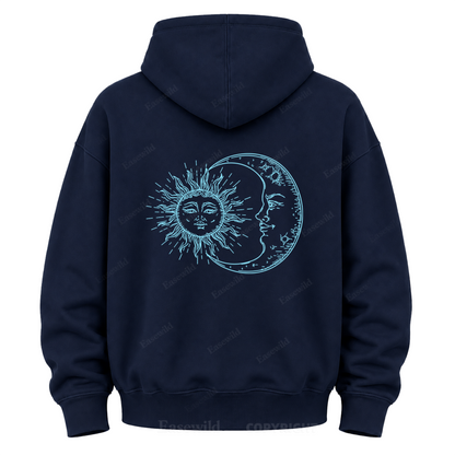 Sonne & Mond "Celestial Washed" Grafik-Kapuzenpullover