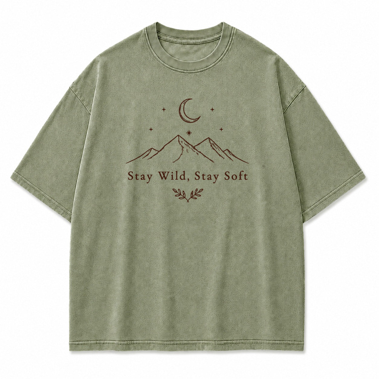 Stay Wild Stay Soft Mountain Moon Graphic T-Shirt