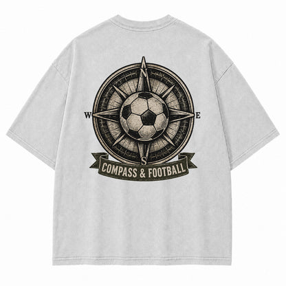 Compass & Football Vintage Graphic T-Shirt