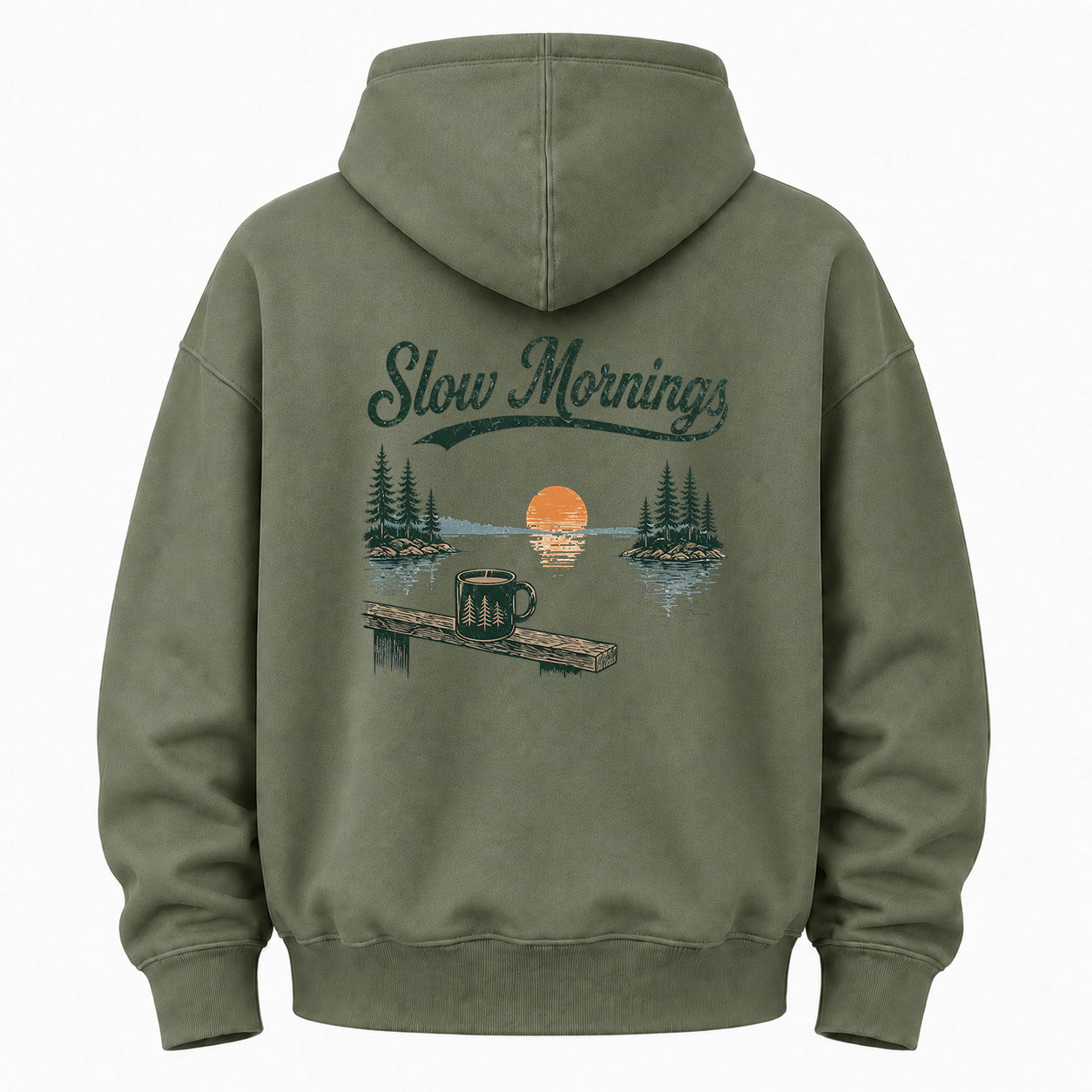 Slow Mornings Graphic Washed Hoodie