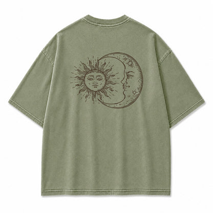 Sun and Moon Eclipse Celestial Graphic T-Shirt