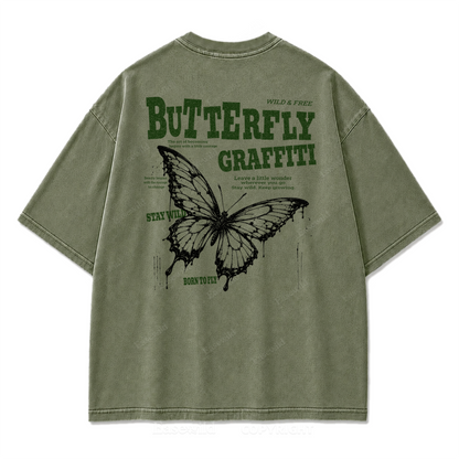 Butterfly Street Art Graphic Tee