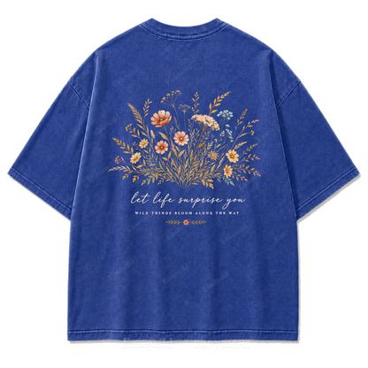 Let Life Surprise You Washed Print Tee