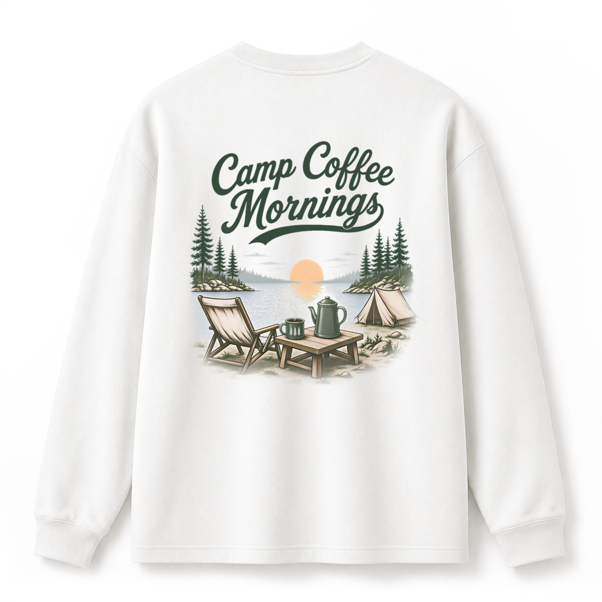 Camp Coffee Mornings Graphic Long Sleeve Tee