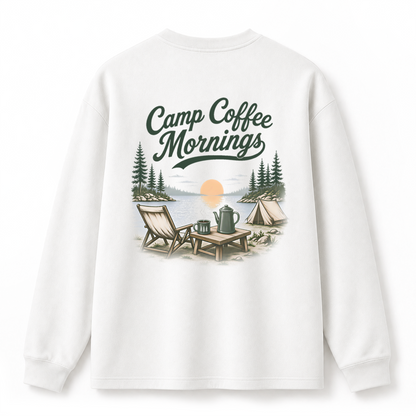 Camp Coffee Mornings Graphic Long Sleeve Tee