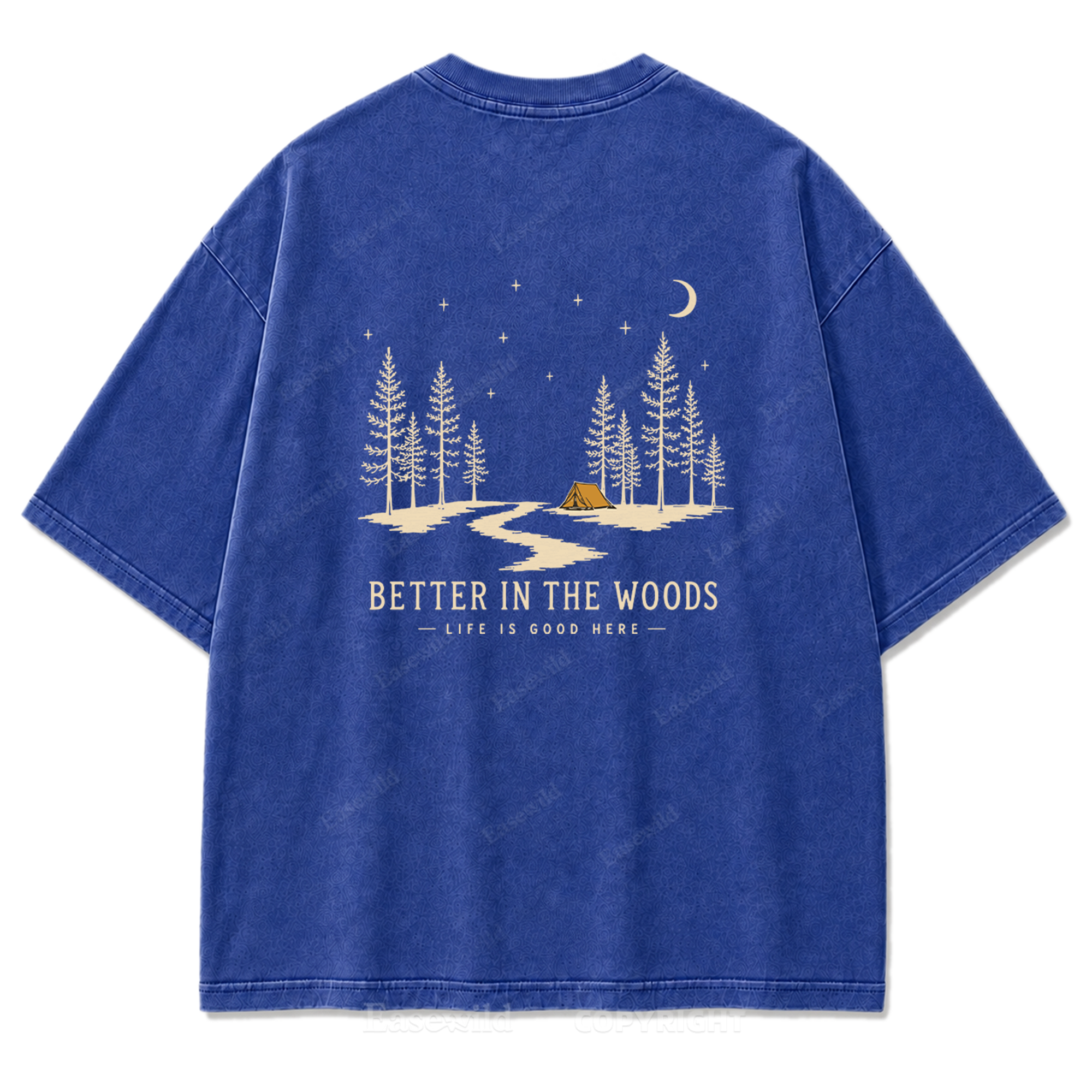 Better in the Woods Camping Washed Print Tee